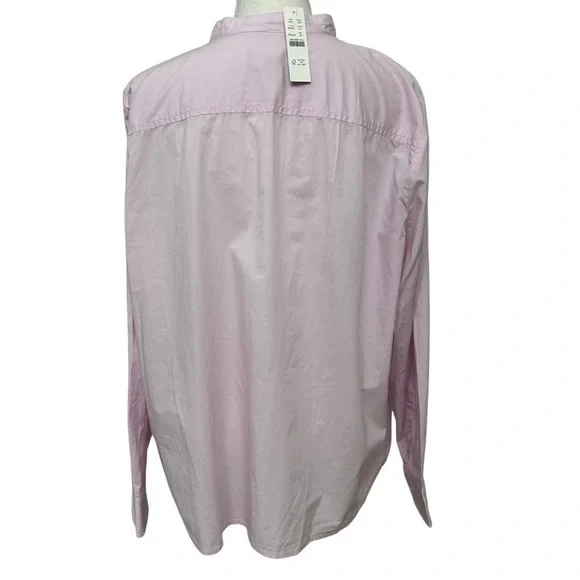 J. Crew Ruffle Trim Cotton Button Up Shirt Light Pink Size 20 Feminine NWT - Picture 9 of 9